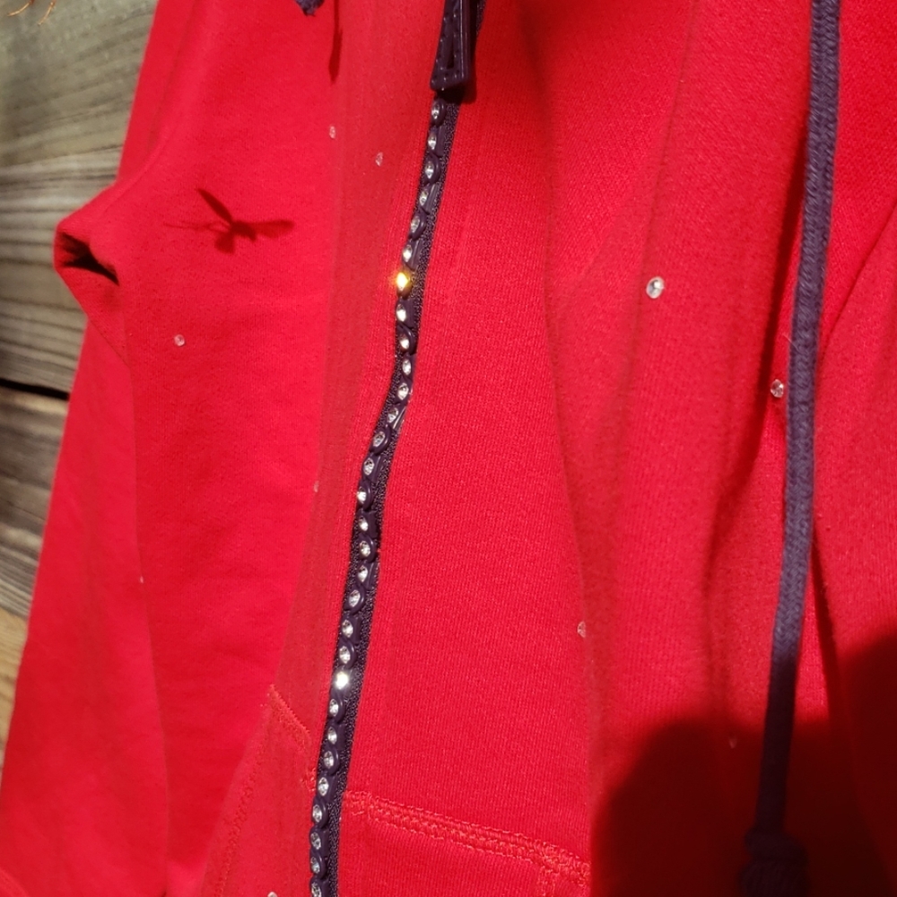 Quacker Factory Red Jacket With Glitzy Accents Lrg - image 4